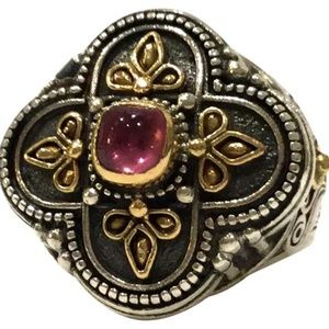Konstantino pink tourmaline flower ring